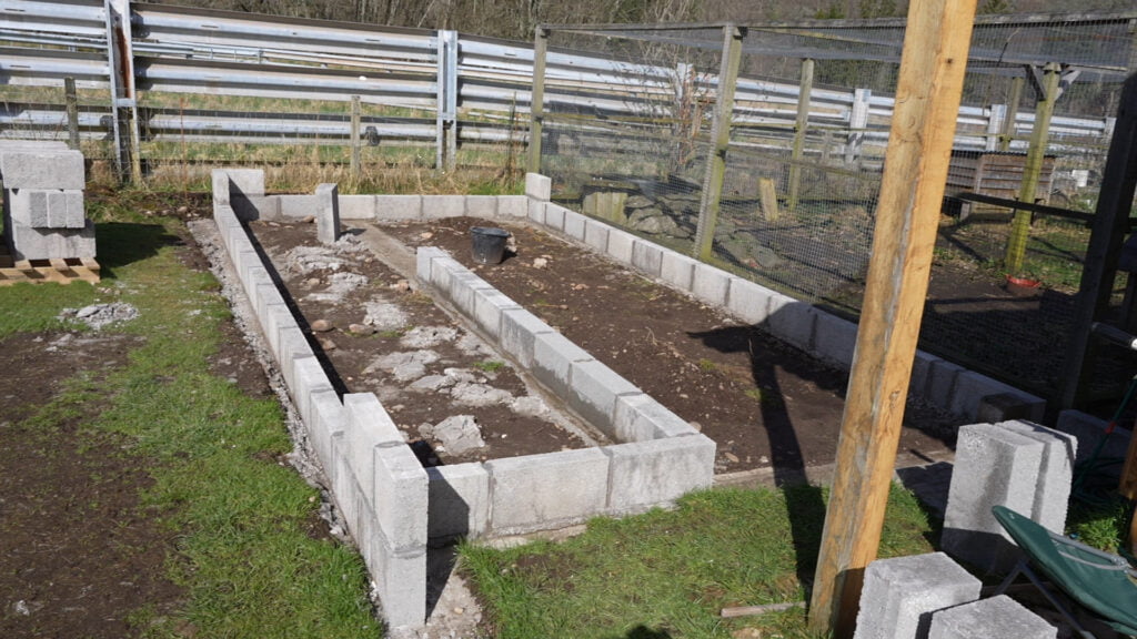 The solar shed building foundations